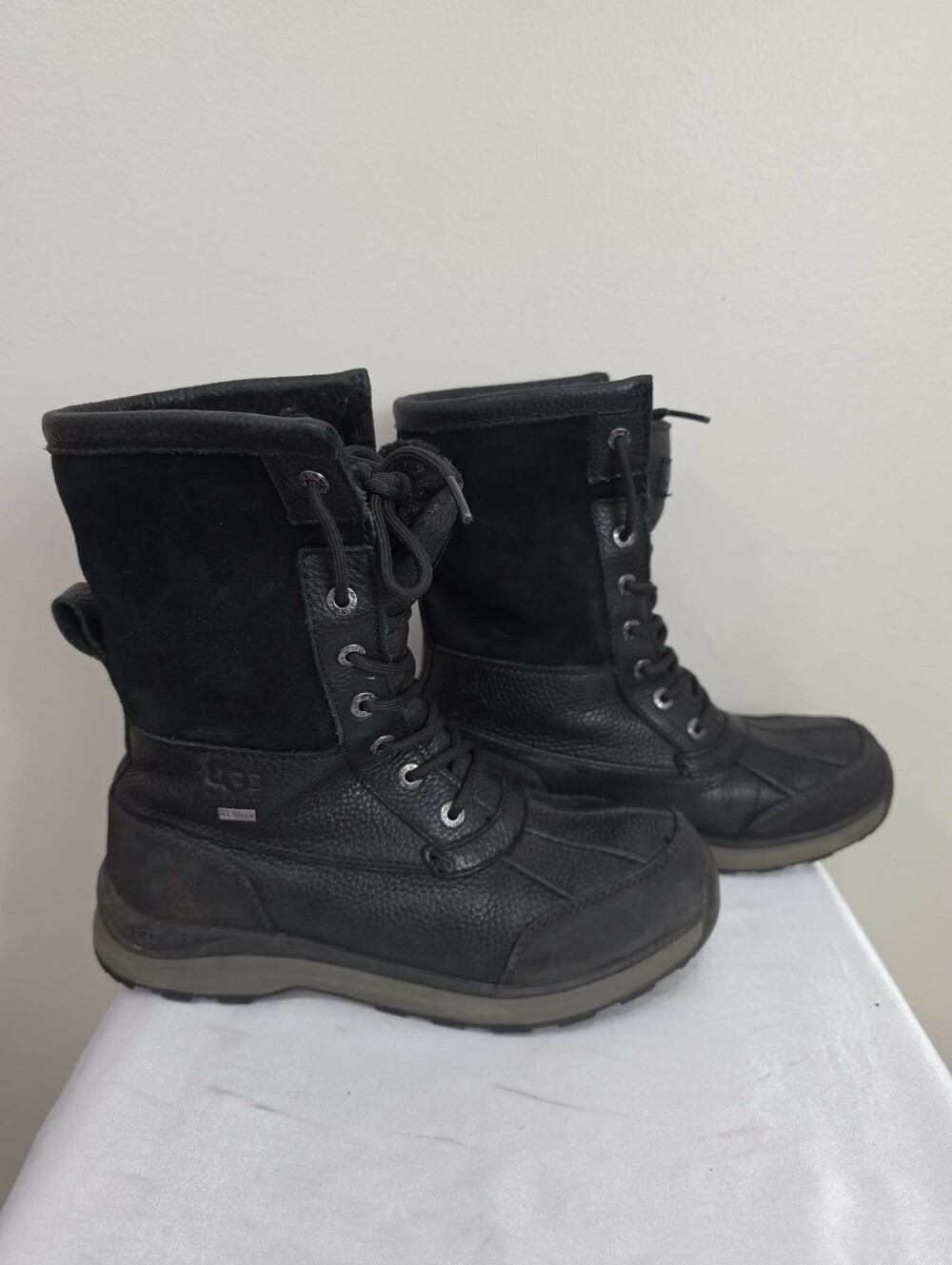 UGG Black Lace-Up Winter Boots 8US